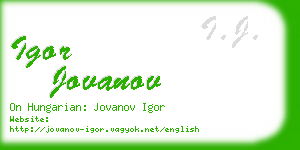 igor jovanov business card